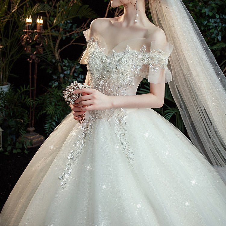 5141 OFF SHOULDER WEDDING DRESS - DresseslovesOOTD