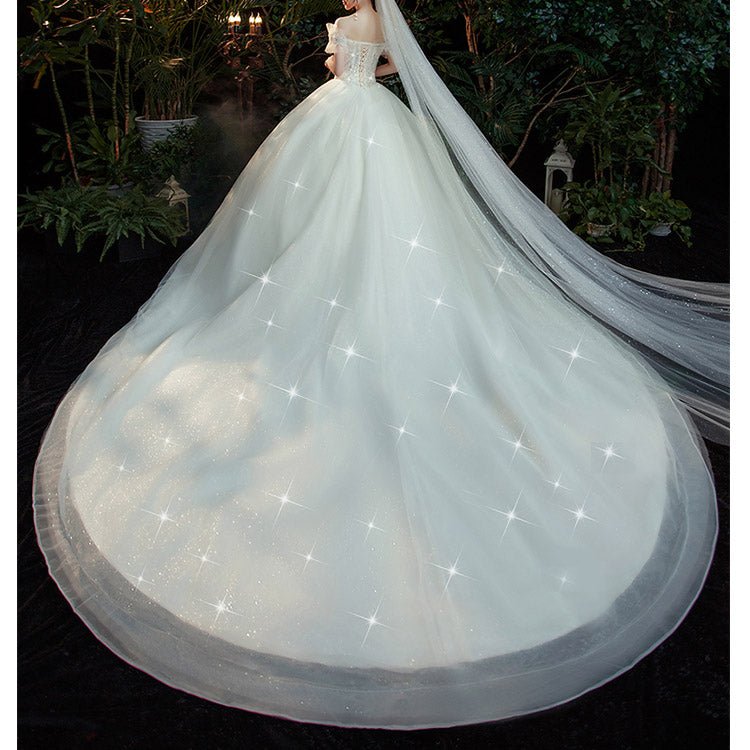 5141 OFF SHOULDER WEDDING DRESS - DresseslovesOOTD