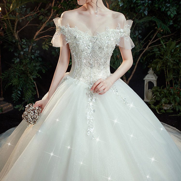 5141 OFF SHOULDER WEDDING DRESS - DresseslovesOOTD