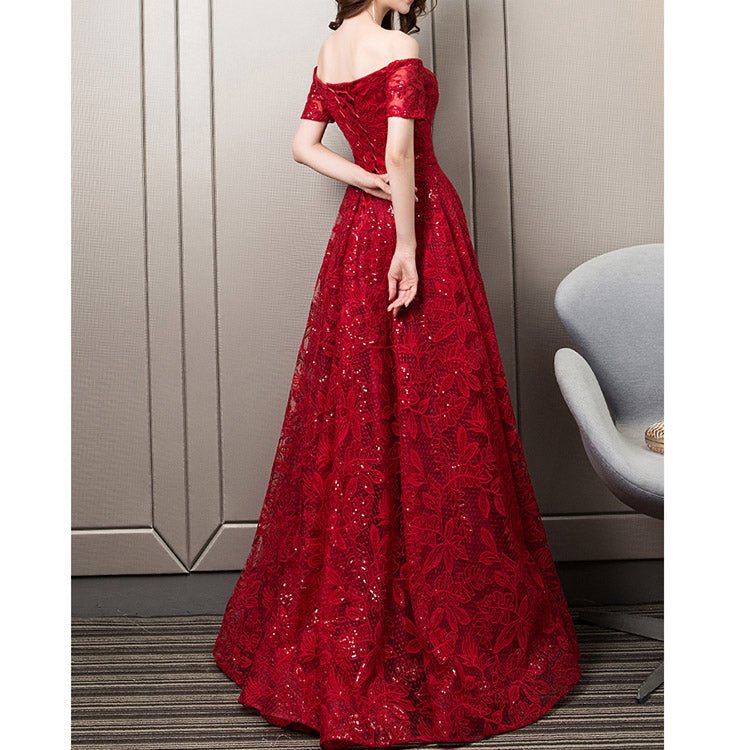 5143 SEQUINED LACE EVENING DRESS - DresseslovesOOTD