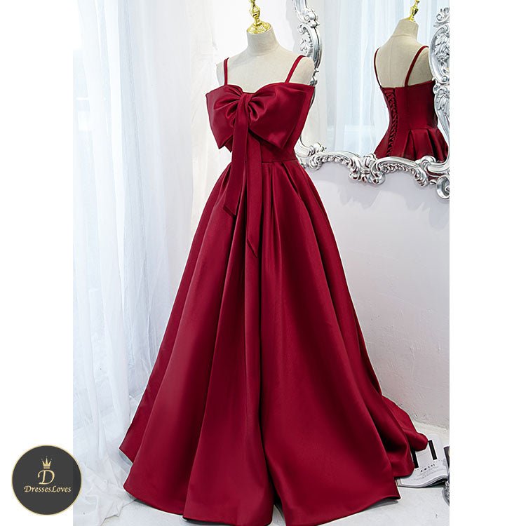 5179 Strap bow evening dress - DresseslovesOOTD