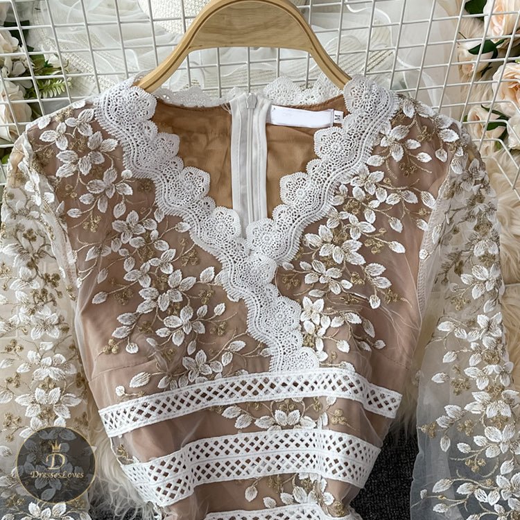 5333 Embroidered lace dress - DresseslovesOOTD