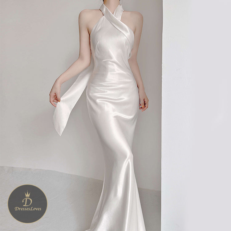 #5393 HALTERNECK EVENING DRESS