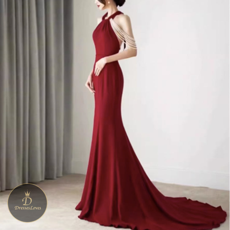 #5433 HALTERNECK EVENING DRESS