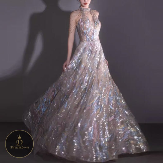 5434 HALTERNECK EVENING DRESS - DresseslovesOOTD