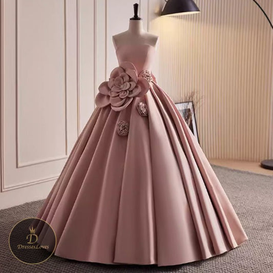 5466 FLORAL BANDEAU EVENING DRESS - DresseslovesOOTD