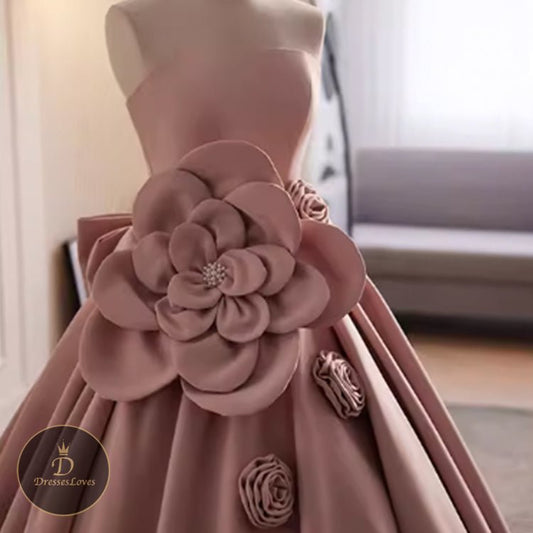 5466 FLORAL BANDEAU EVENING DRESS - DresseslovesOOTD