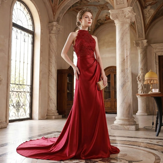 #5474 HALTERNECK EVENING DRESS