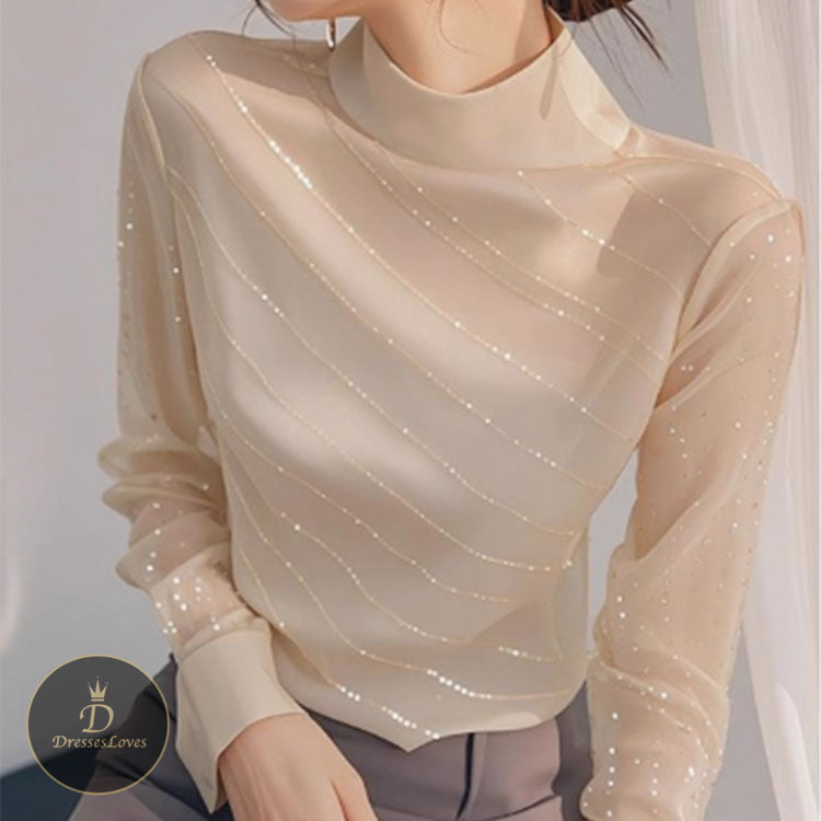 #5488 SEQUIN TURTLENECK TOP