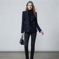 Tailored Double-Breasted Suit Blazer