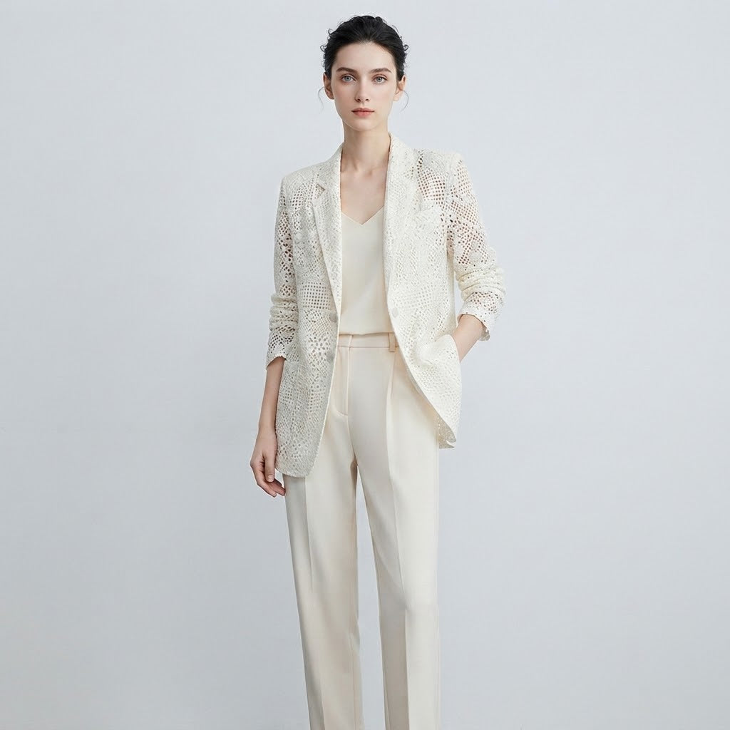 Lace Cutout Blazer