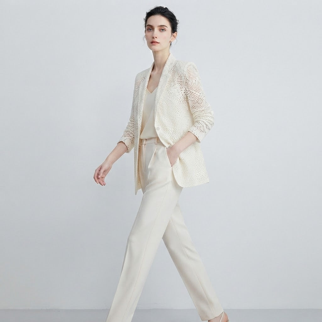 Lace Cutout Blazer
