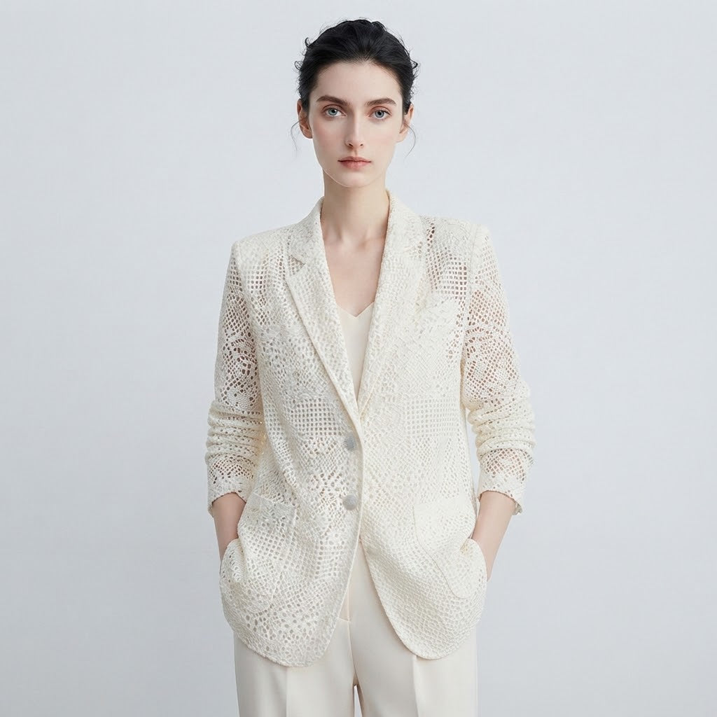 Lace Cutout Blazer