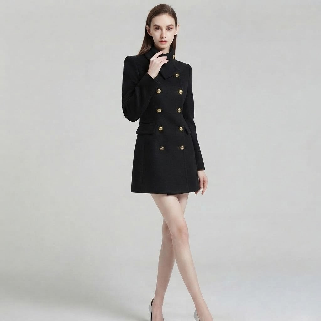 Mid-Length Wool Blend Coat