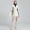 Wool Blend Cape Coat
