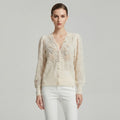Relaxed Pointelle Pearl Knit Top