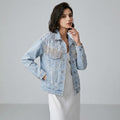 Pearl & Sequin Embellished Denim Jacket