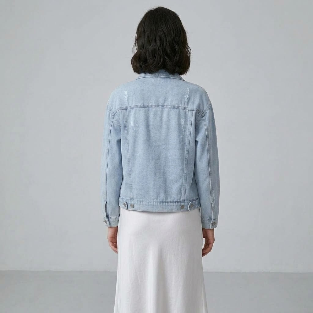 Pearl & Sequin Embellished Denim Jacket