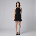 Sleeveless High-Waist Halter Bow Dress