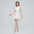 High-Waist Bow-Accent Sleeveless Sheath Dress