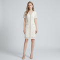 Crystal & Bead-Embellished 3D Guipure Lace Mini Dress