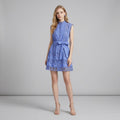 Vintage Crochet Lace High-Neck Mini Dress
