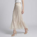 Satin & Mesh Spliced Mermaid Maxi Dress