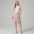 Floral Patterned Asymmetric Lace Bodycon Mini Skirt