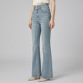 High-Waist Rhinestone-Embellished Slim Flare Jeans