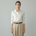 Tailored French-Style Striped Blouse