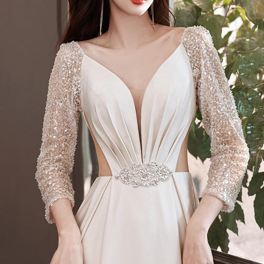 #60058 Deep V Prom Evening Dress