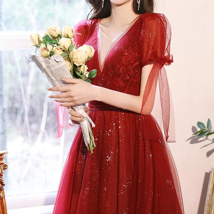 60081 Deep V - neck Dress - DresseslovesOOTD