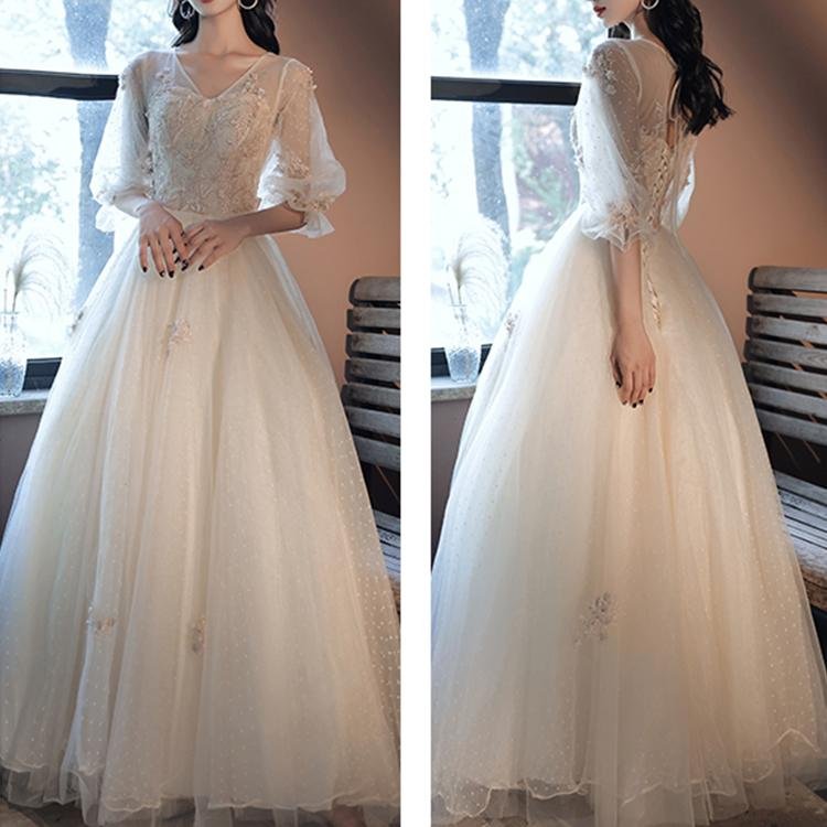 60085 Emboidery Evening Dress - DresseslovesOOTD