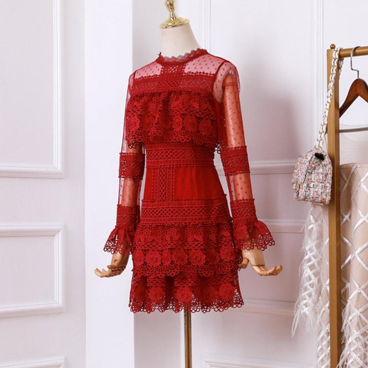 #7153 LACE EMBROIDERY DRESS