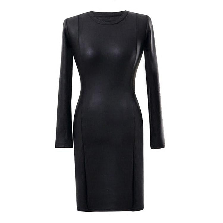 #7200 PU BODYCON DRESSES