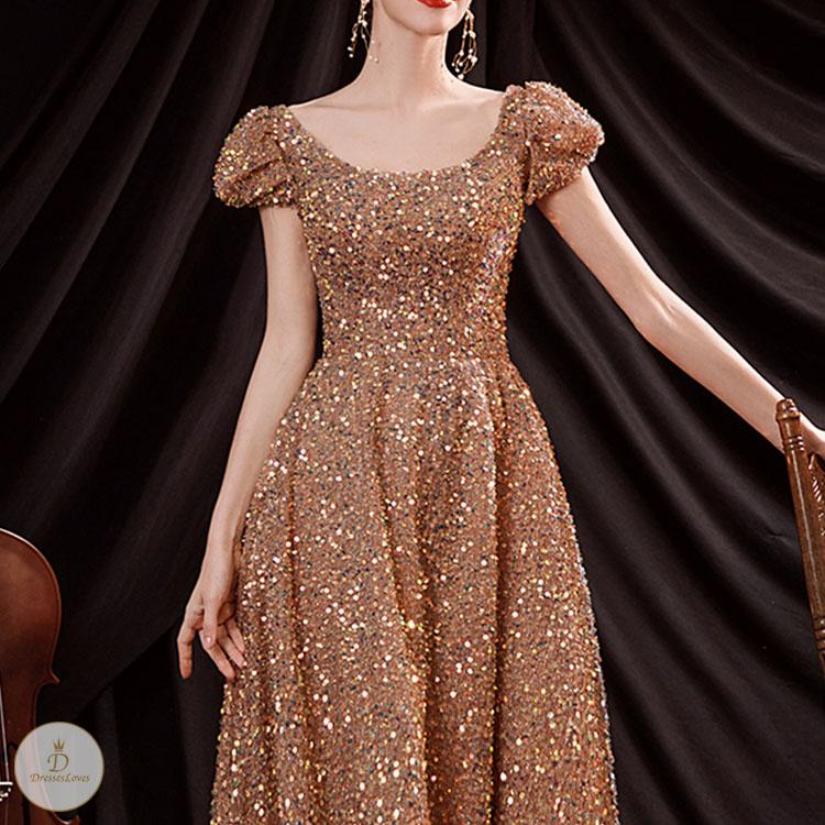 #7231 SHINE GOLDEN EVENING DRESSES