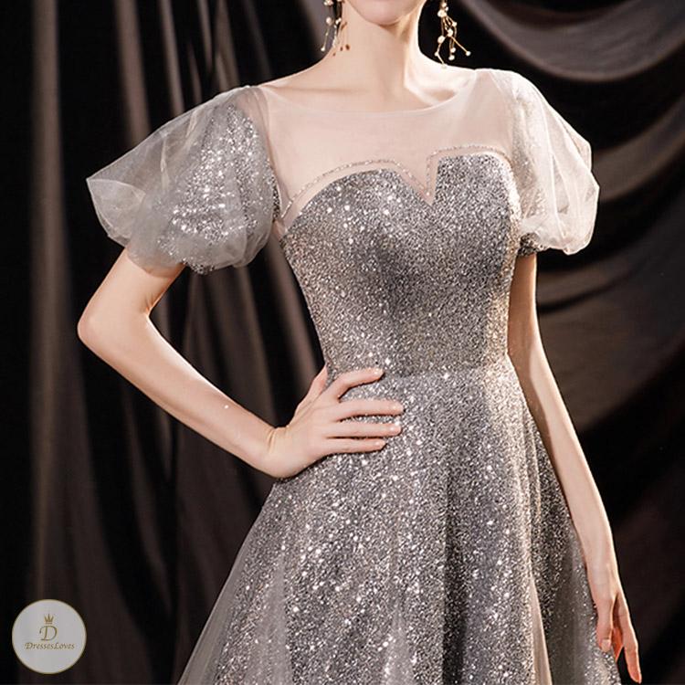 #7310 SEQUINED EVENING DRESS