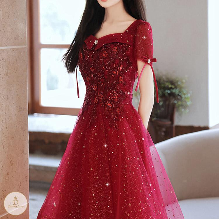 #7385 EMBROIDERY EVENING DRESS