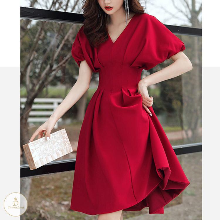 #7386 PUFF SLEEVE DRESS