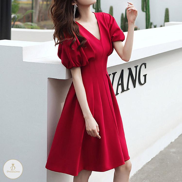 #7386 PUFF SLEEVE DRESS