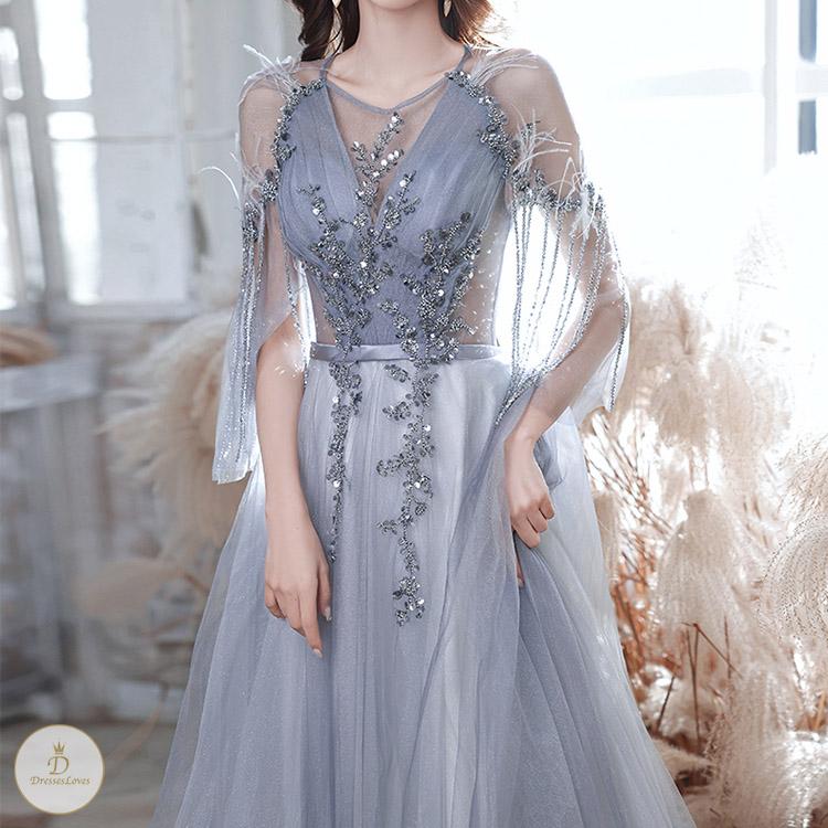 #7399 STRAP EVENING DRESS