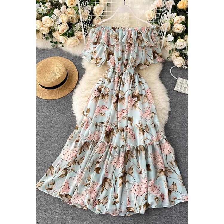 #7419 CHIFFON FLORAL DRESS