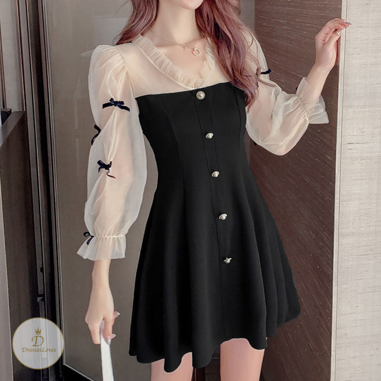 #7500 MESH STITCHING DRESS