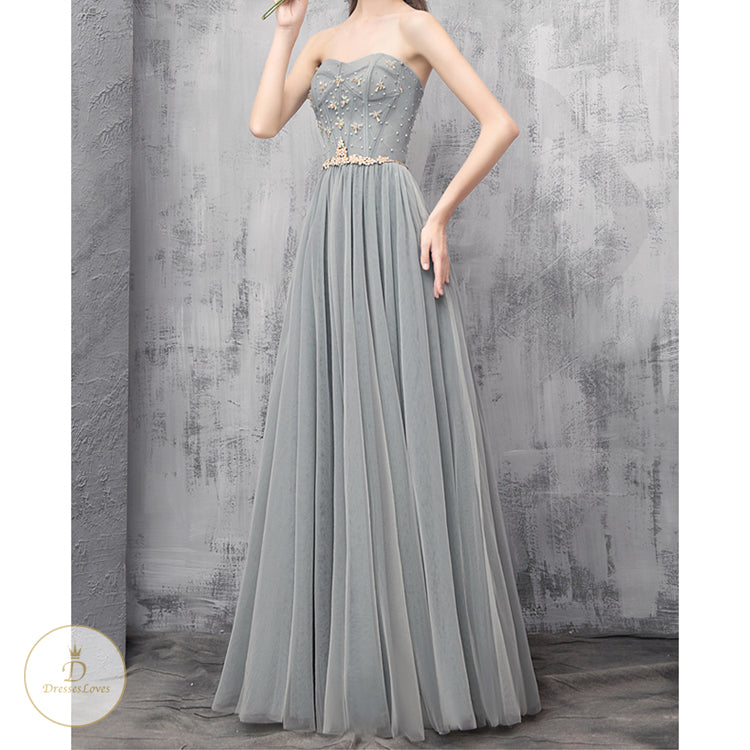 #7565 HANDMADE BEADING EVENING DRESS