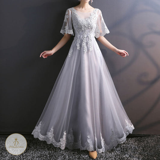 #7573 EMBROIDERY LACE PARTY DRESS