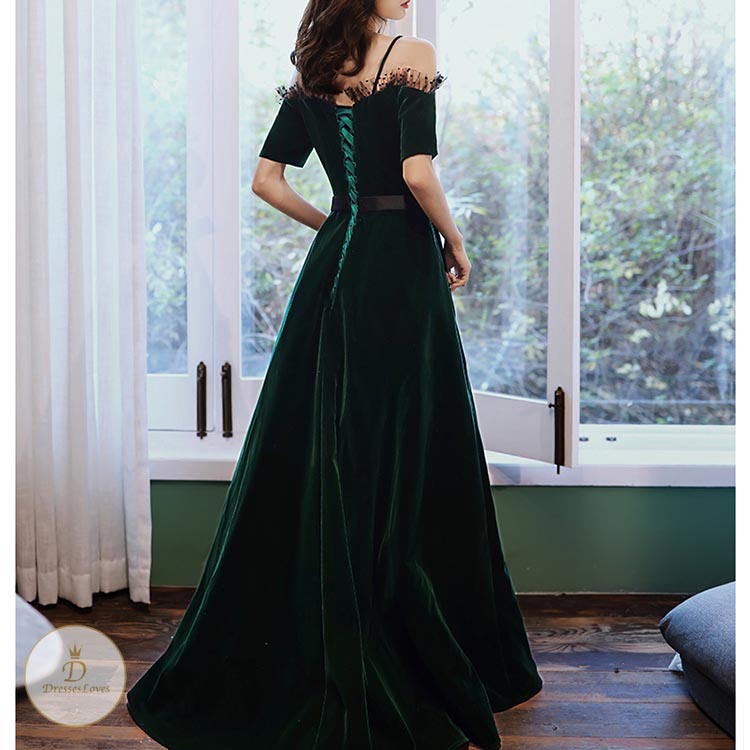 #7657 ONE WORD SHOULDER EVENING DRESS