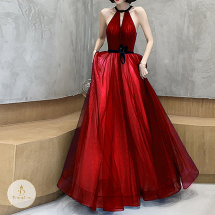 #7679 HALTERNECK EVENING DRESS