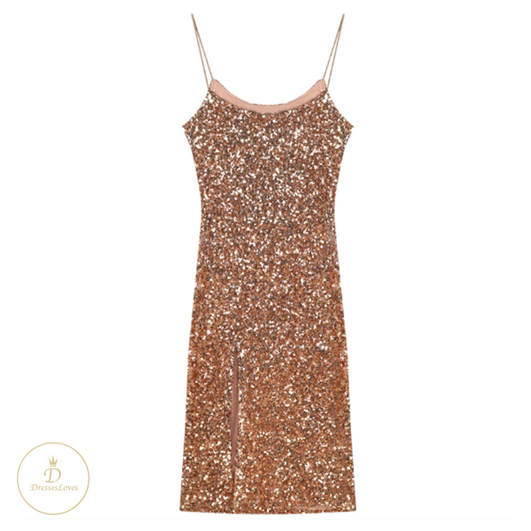 #7772 SLING SEQUIN PARTY DRESS