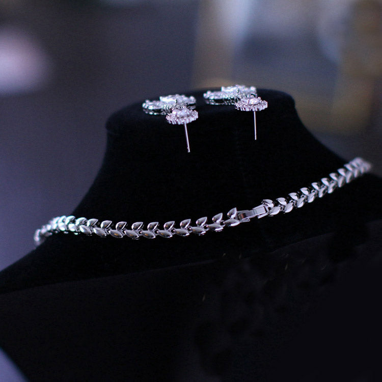 #R33138 Earrings + Necklace (Two-piece )