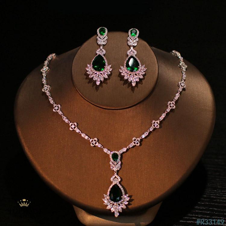 R33149 Earrings + Necklace (Two-piece )